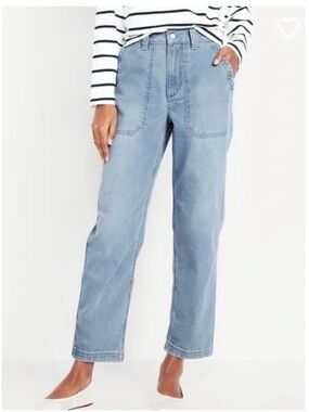 Old Navy High Rise OG Chino Blue Women's Straight-Leg Jeans NWT XXL